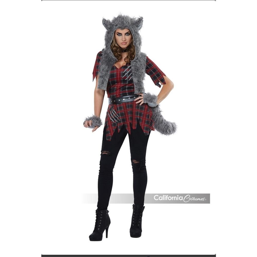 She-Wolf California Costume L Halloween Adult Animal Missing Glovelets 00740 New
